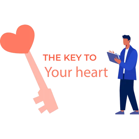 Man explaining heart key problems  Illustration