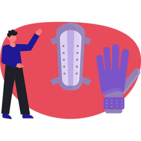 Man explaining soccer safety equipment  Illustration