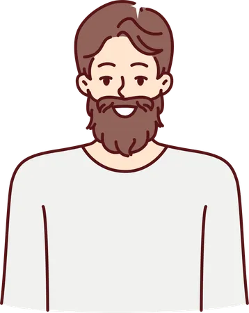 Man face is covered with beard  Illustration