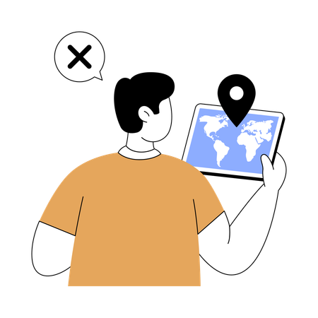 Man facing address error  Illustration