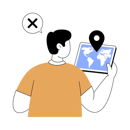 Man facing address error  Illustration