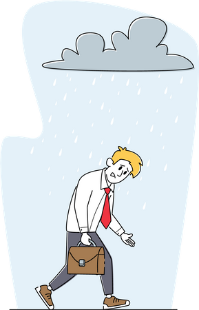 Man facing business crisis  Illustration