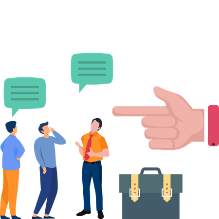 Man facing employee conflict  Illustration