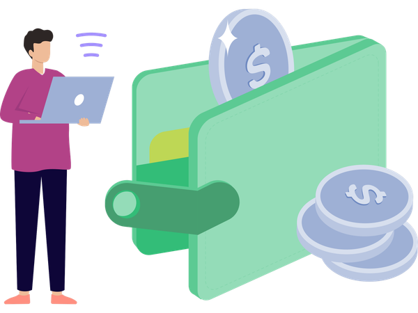 Man facing financial issue  Illustration