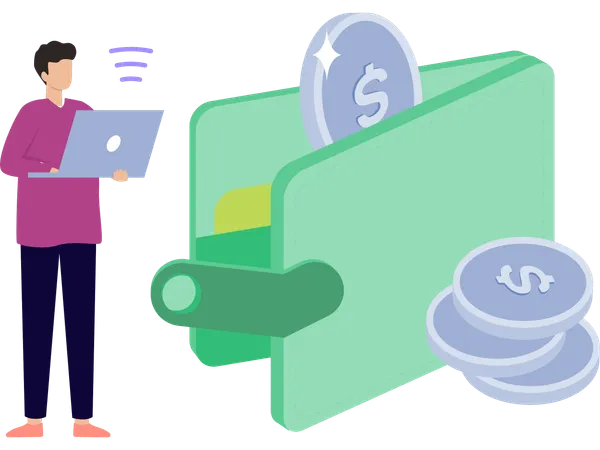 Man facing financial issue  Illustration