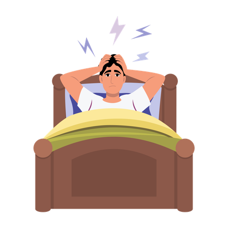 Man facing headahe discomfort  Illustration