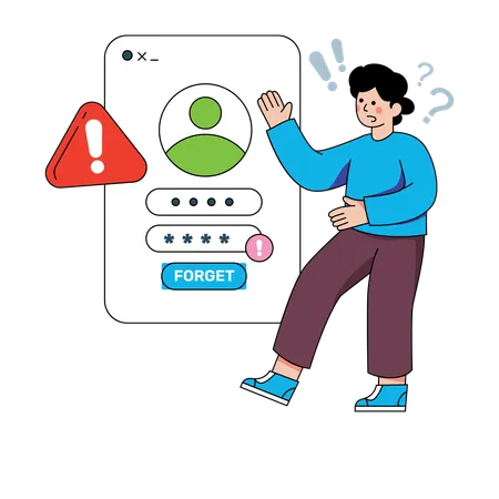 Man Facing Login error  Illustration