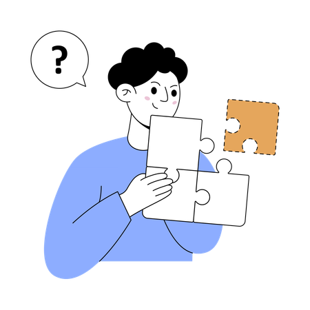 Man facing missing error  Illustration