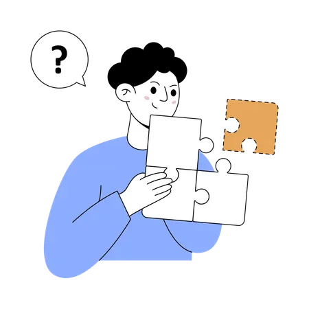 Man facing missing error  Illustration