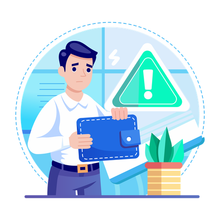 Man facing payment error  Illustration