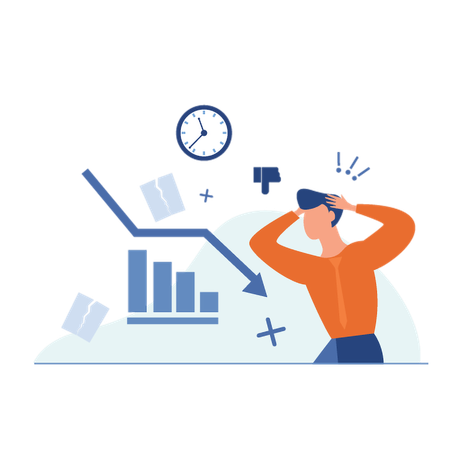 Man facing project failure  Illustration