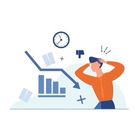 Man facing project failure  Illustration