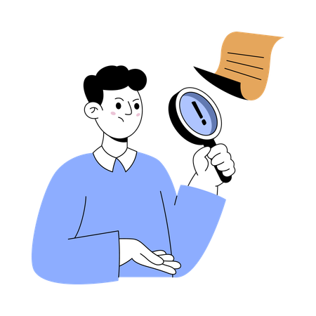 Man facing search error  Illustration