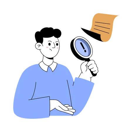 Man facing search error  Illustration