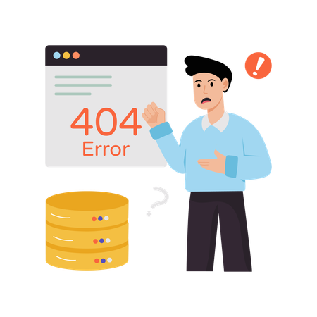 Man facing server error problem  Illustration