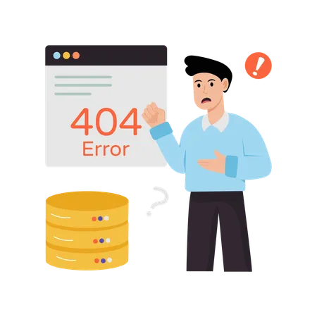 Man facing server error problem  Illustration