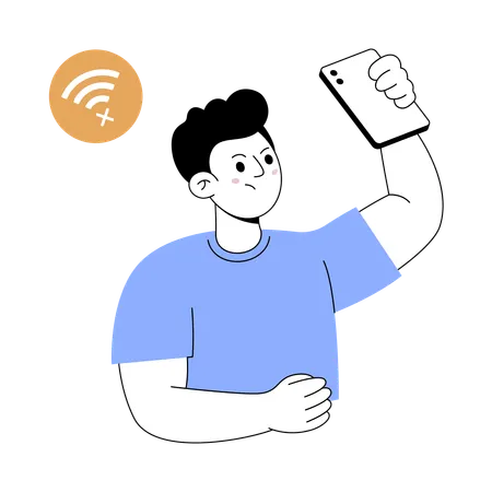 Man facing signal issue  Illustration