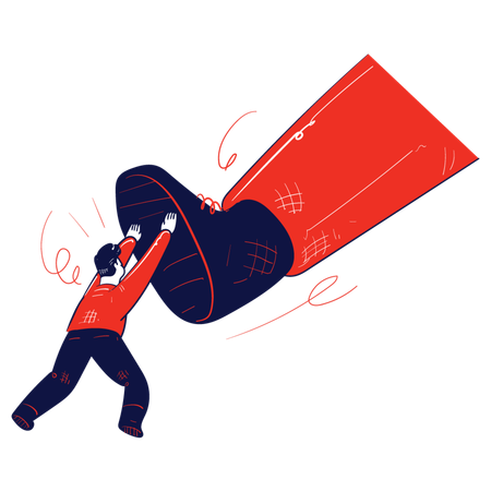 Man facing social issue  Illustration