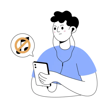 Man facing sound issue  Illustration