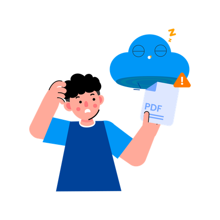 Man facing storage full issue  Illustration