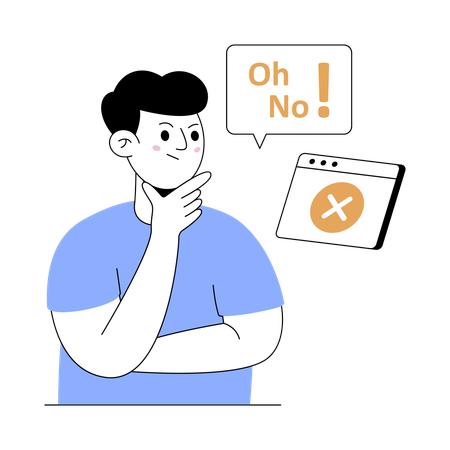 Man facing web issue  Illustration