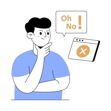 Man facing web issue  Illustration