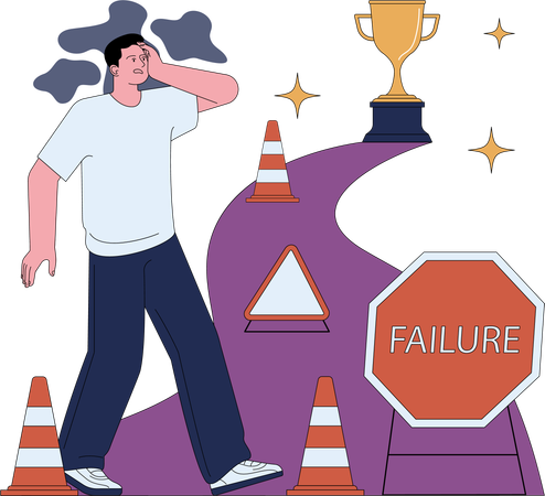 Man failure of achievement  Illustration