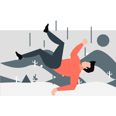 Man falling from height  Illustration