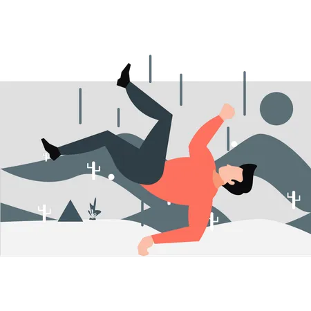 Man falling from height  Illustration