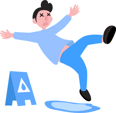 Man Falling On Error Sign  Illustration