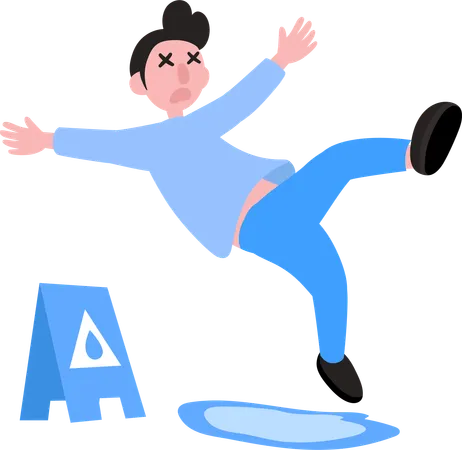 Man Falling On Error Sign  Illustration