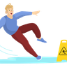 illustrations of slippery floor warning