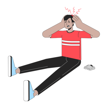 Man falls on floor  Illustration