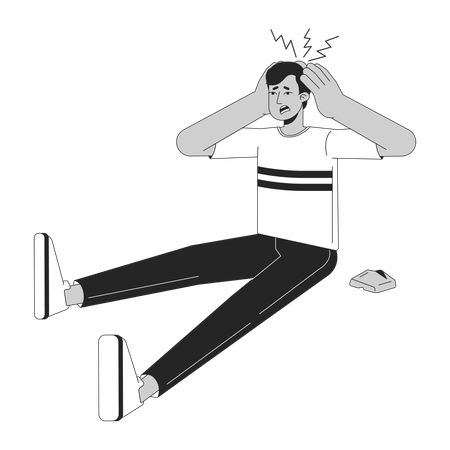 Man falls on floor  Illustration