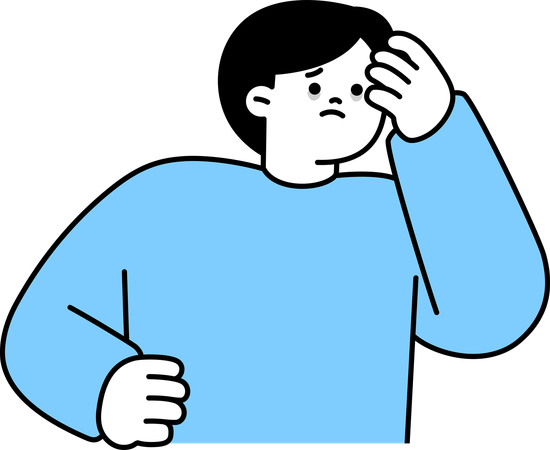 Man feel headache  Illustration