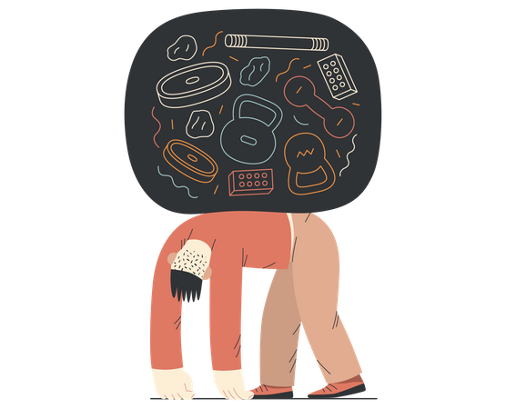 Man Feeling Anxiety  Illustration
