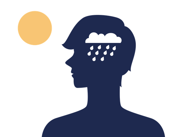 Man feeling depression  イラスト
