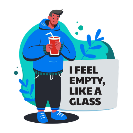 Man Feeling Empty  Illustration