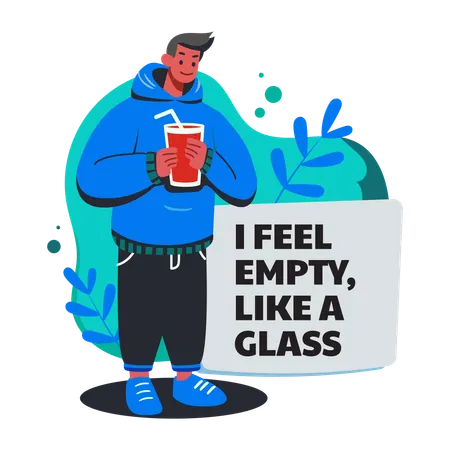 Man Feeling Empty  Illustration