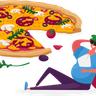 tasty italian pizza illustration