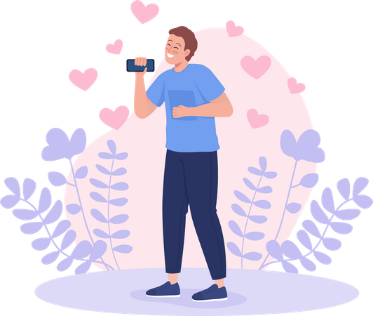 Man feeling happy  イラスト