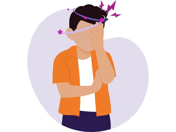 Man feeling headache  Illustration