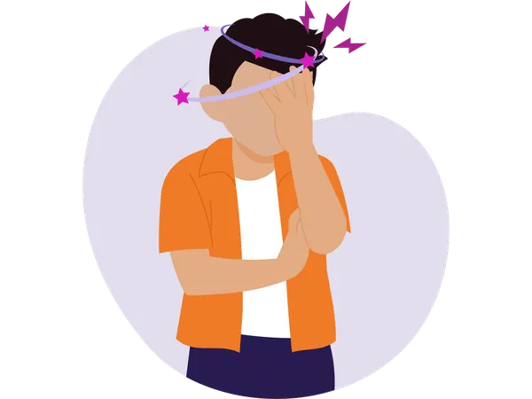 Man feeling headache  Illustration