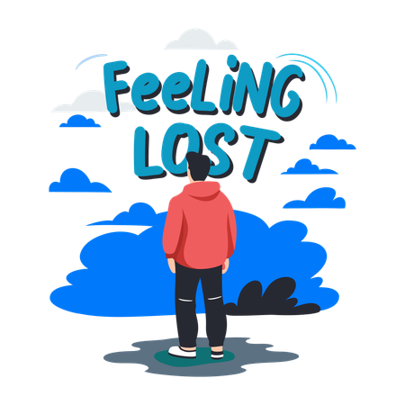 Man Feeling Lost  Illustration