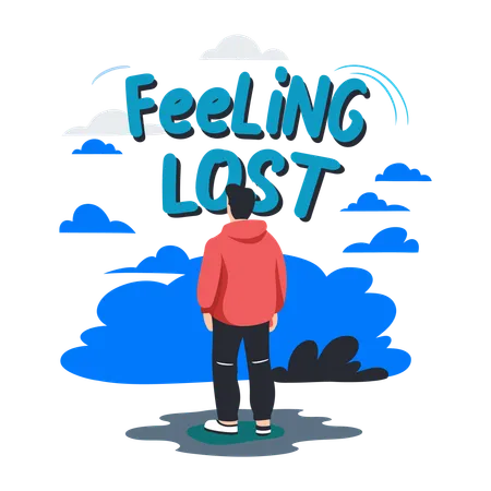 Man Feeling Lost  Illustration