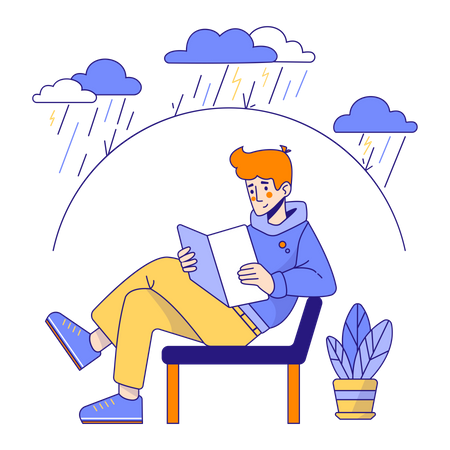Man feeling safe under insurance coverage  Illustration