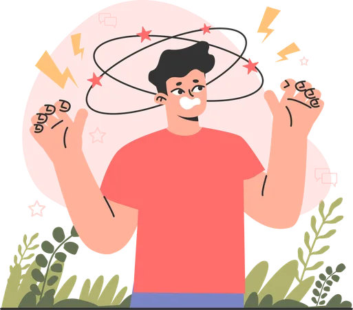 Man feeling stress  Illustration