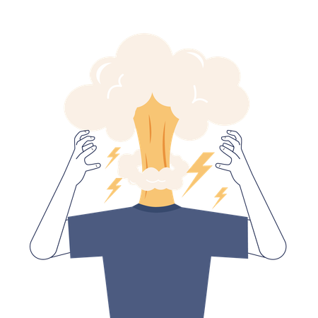 Man feeling stress  Illustration