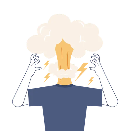 Man feeling stress  Illustration