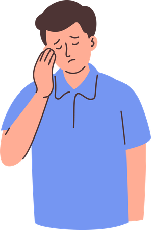 Man feeling Tired and Dizzy  Illustration